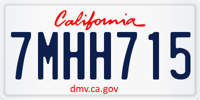 CA license plate 7MHH715