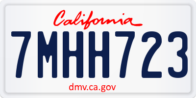 CA license plate 7MHH723