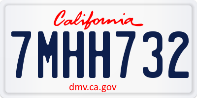 CA license plate 7MHH732