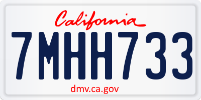 CA license plate 7MHH733
