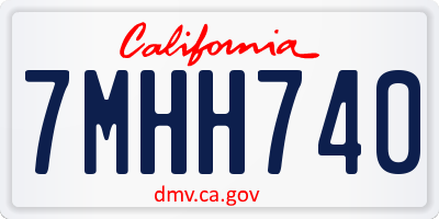 CA license plate 7MHH740