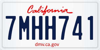 CA license plate 7MHH741