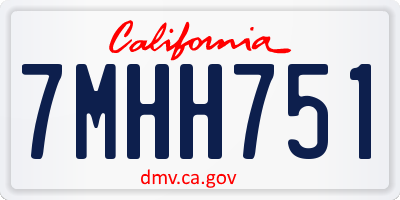 CA license plate 7MHH751