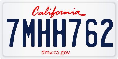 CA license plate 7MHH762