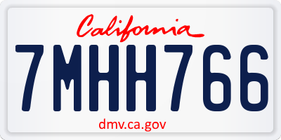 CA license plate 7MHH766