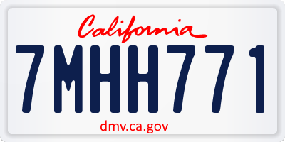 CA license plate 7MHH771