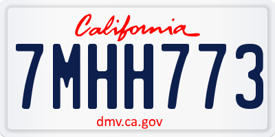 CA license plate 7MHH773