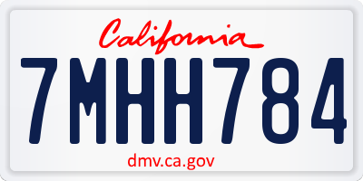 CA license plate 7MHH784