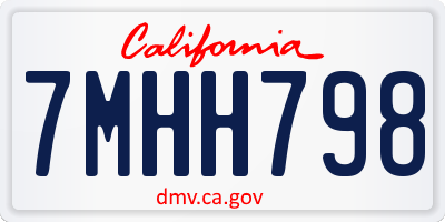 CA license plate 7MHH798
