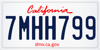 CA license plate 7MHH799