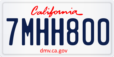 CA license plate 7MHH800