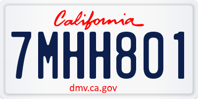 CA license plate 7MHH801