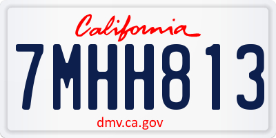 CA license plate 7MHH813