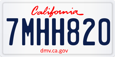 CA license plate 7MHH820