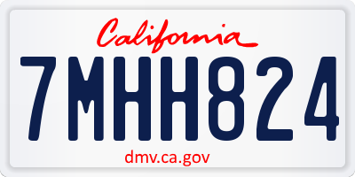 CA license plate 7MHH824