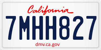 CA license plate 7MHH827