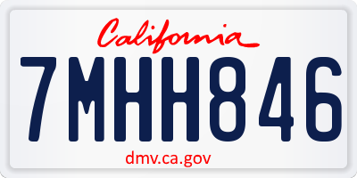 CA license plate 7MHH846