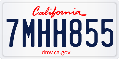 CA license plate 7MHH855