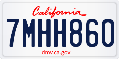 CA license plate 7MHH860