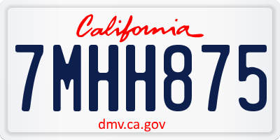 CA license plate 7MHH875
