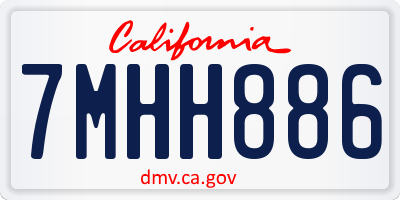 CA license plate 7MHH886