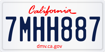 CA license plate 7MHH887