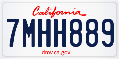 CA license plate 7MHH889