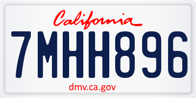 CA license plate 7MHH896