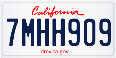 CA license plate 7MHH909