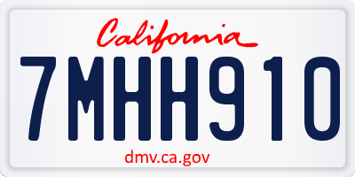 CA license plate 7MHH910