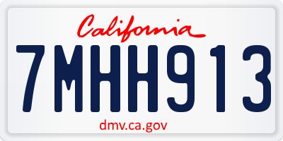 CA license plate 7MHH913