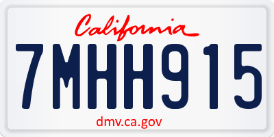 CA license plate 7MHH915