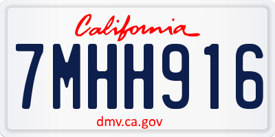 CA license plate 7MHH916