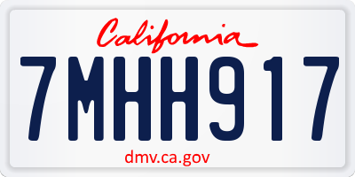 CA license plate 7MHH917