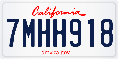 CA license plate 7MHH918