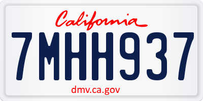 CA license plate 7MHH937