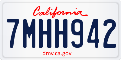 CA license plate 7MHH942