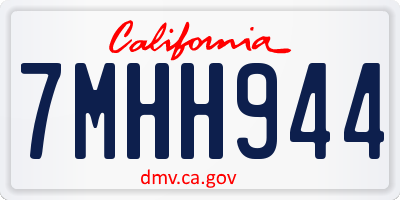 CA license plate 7MHH944