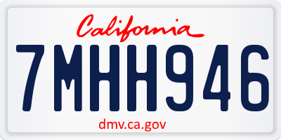 CA license plate 7MHH946