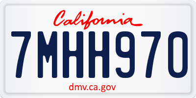 CA license plate 7MHH970