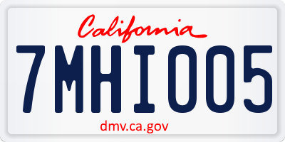 CA license plate 7MHI005