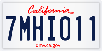 CA license plate 7MHI011