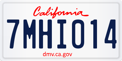 CA license plate 7MHI014