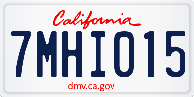 CA license plate 7MHI015