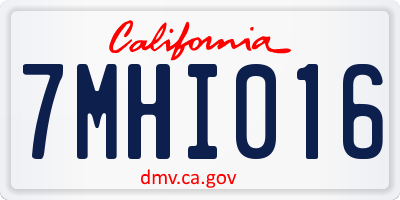 CA license plate 7MHI016