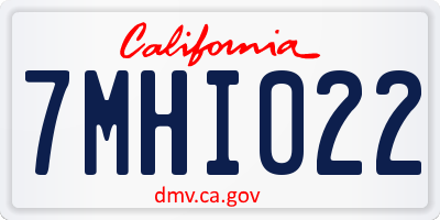CA license plate 7MHI022