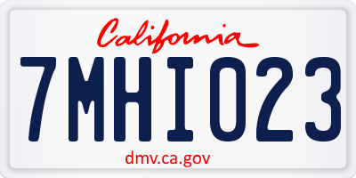 CA license plate 7MHI023