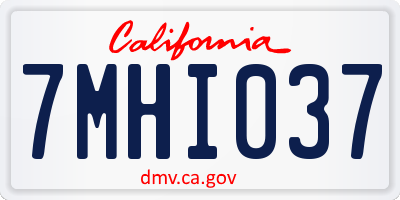 CA license plate 7MHI037