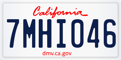 CA license plate 7MHI046