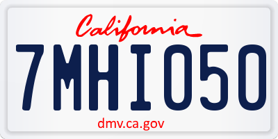 CA license plate 7MHI050